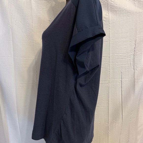 Chico’s dark blue short sleeve blouse with cuffed sleeves size 3. - Picture 2 of 5